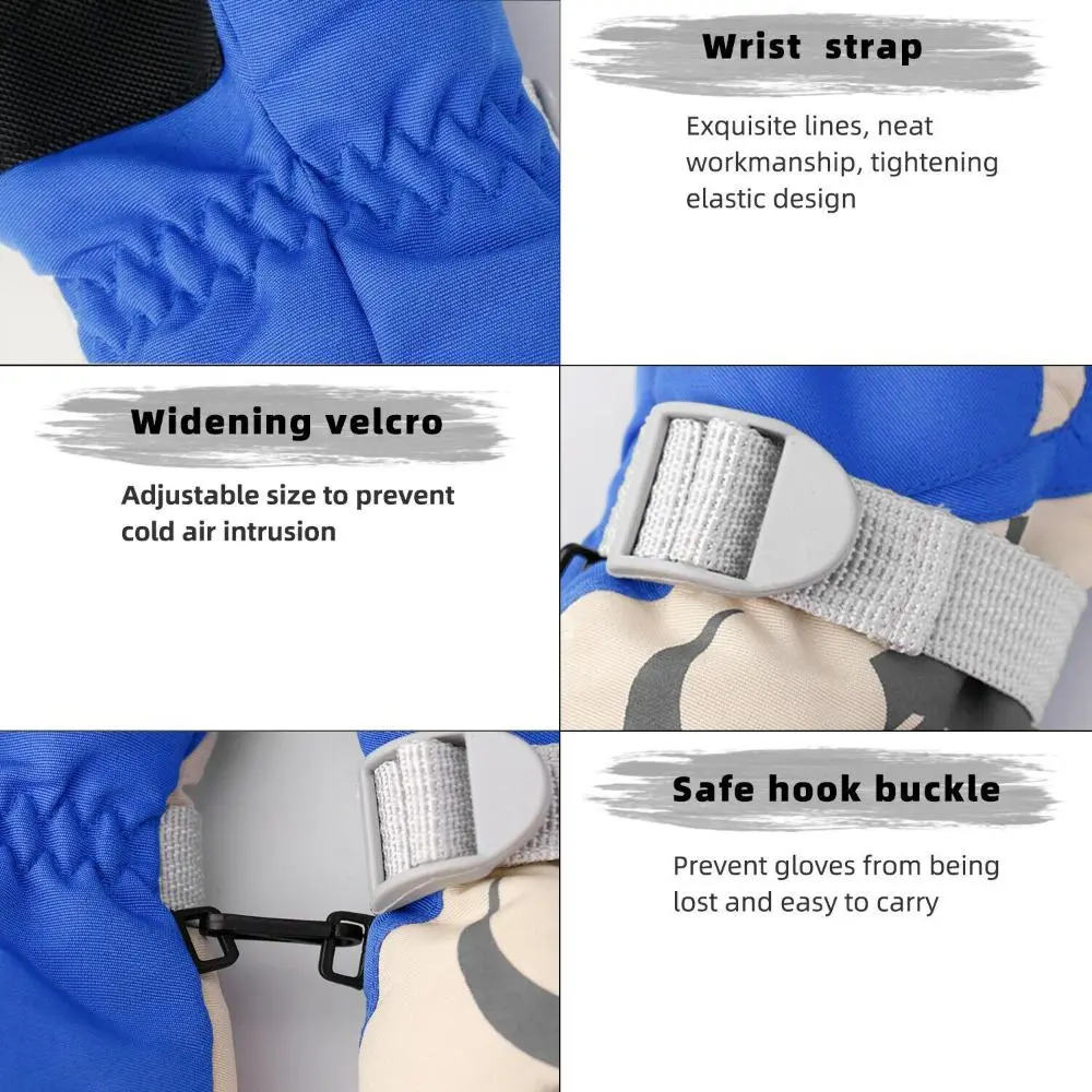 1 Pair of Kids Gloves Winter Non-slip Waterproof Warm Kids Boys Girls Gloves Ski Children Long-sleeved Mitten Snow Outdoor