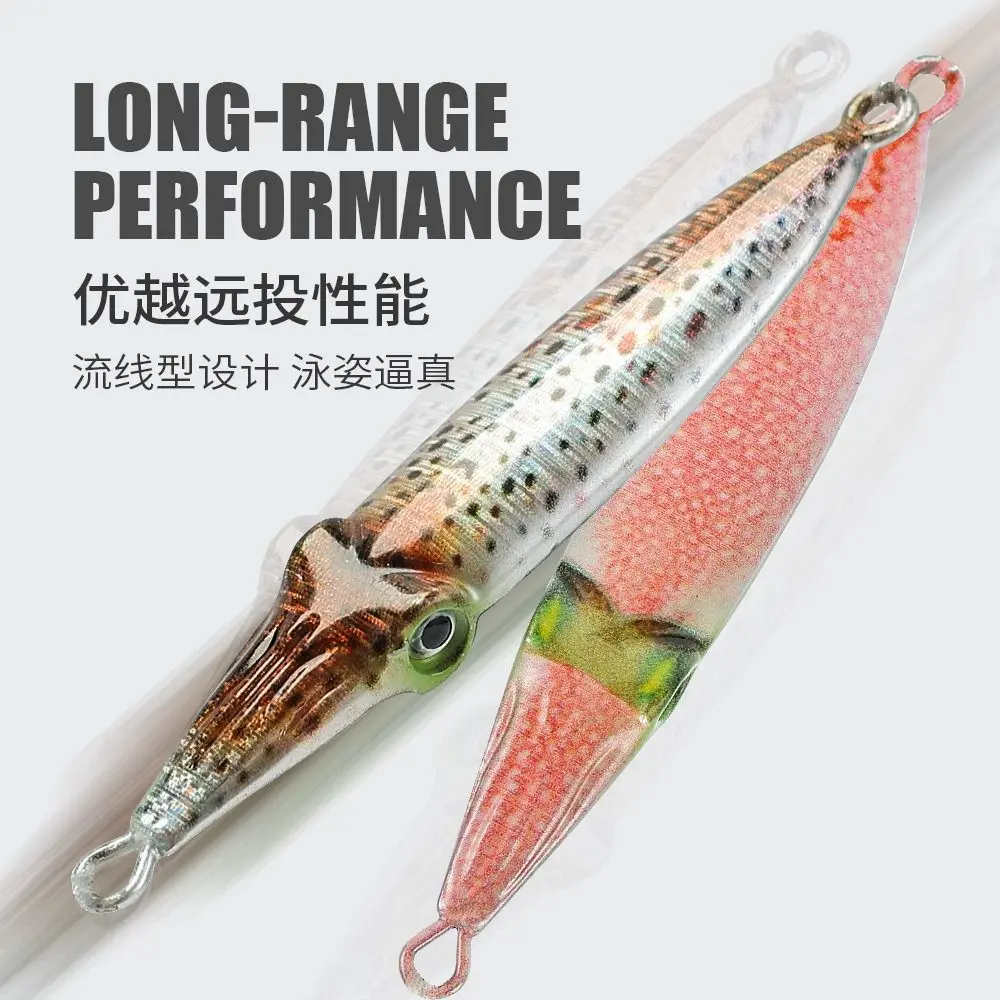 21g Metal Simulation Lure with Jig Hooks Bait 3D Printed Artificial Wobbler Hard Squid Bait Bionic Crankbait Lure Fishing Tackle
