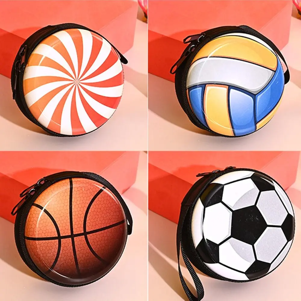 Football Basketball Coin Purse Cartoon Cute Headset Bag Small Wallet Children's Gift Mini Zip Coin Bag