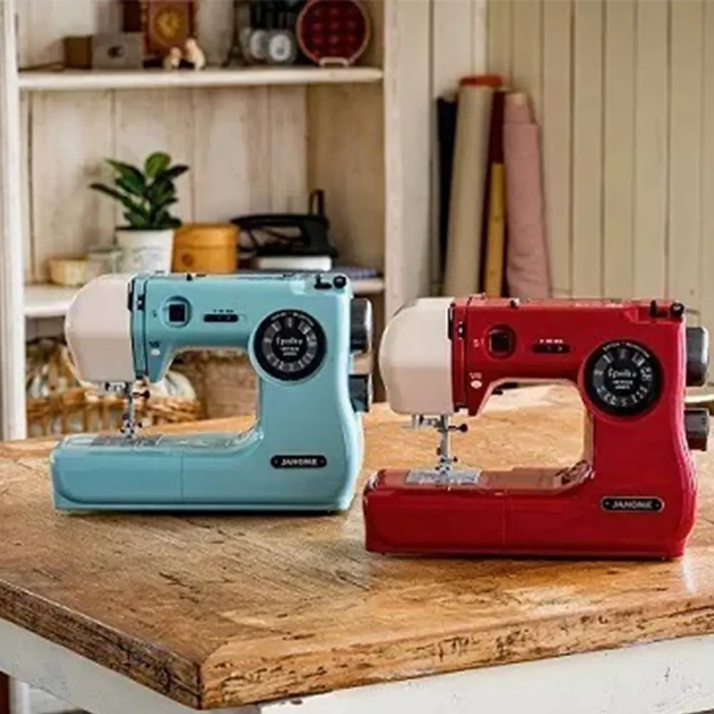 Portable Sewing Machine Mini Electric Household Crafting Mending Overlock 12 Stitches with Presser Foot Pedal For Beginners
