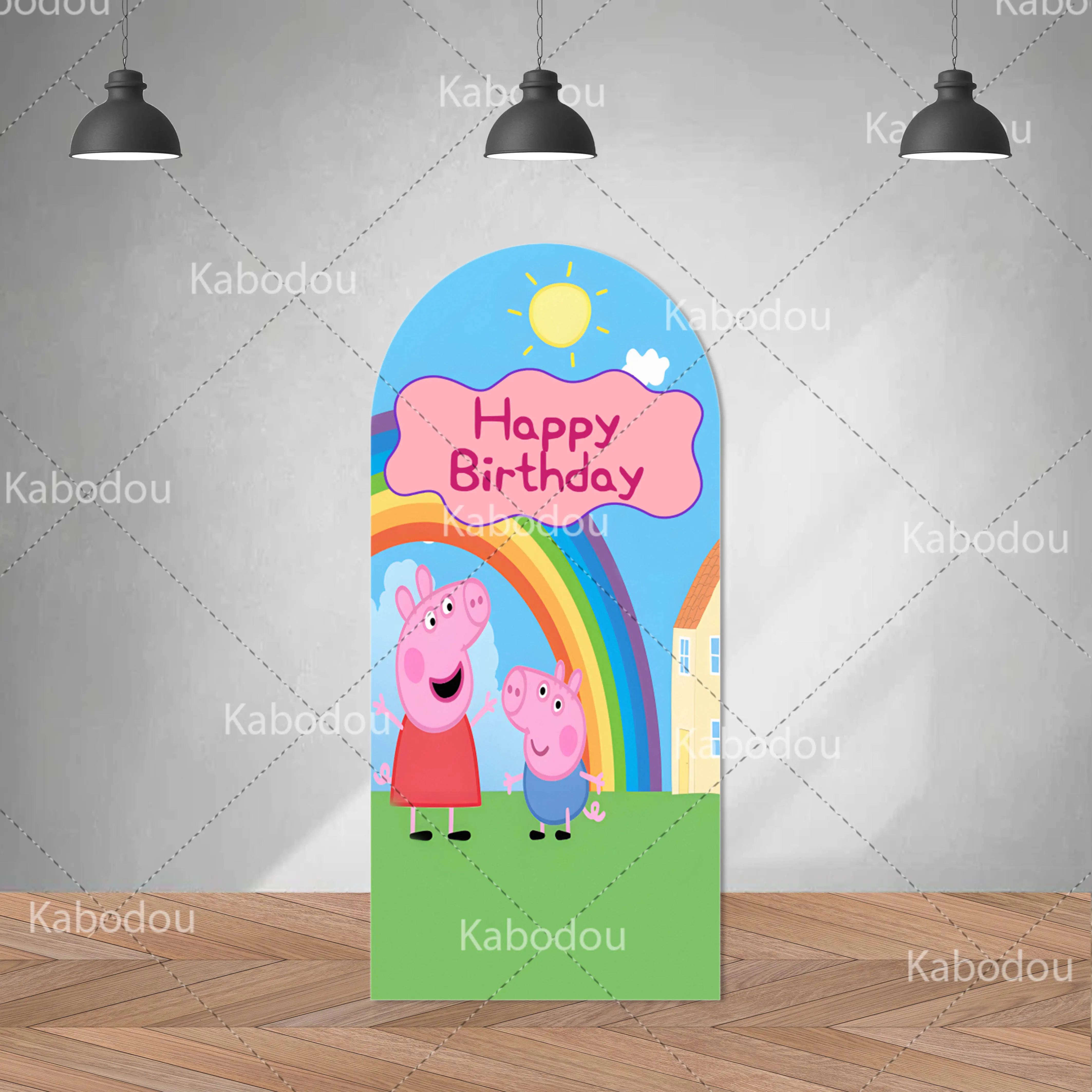 The Pig Bros Backdrop George Arch Cover Kid Birthday Party Cartoon Decoration Baby Shower Photography Background Booth
