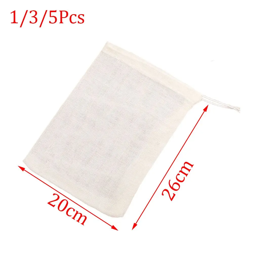 Reusable Cotton Food Filter Mesh Bag Strainer Mesh Nut Milk Bean Muslin Soup Filter Supplies Wine Strainer Slag Bags