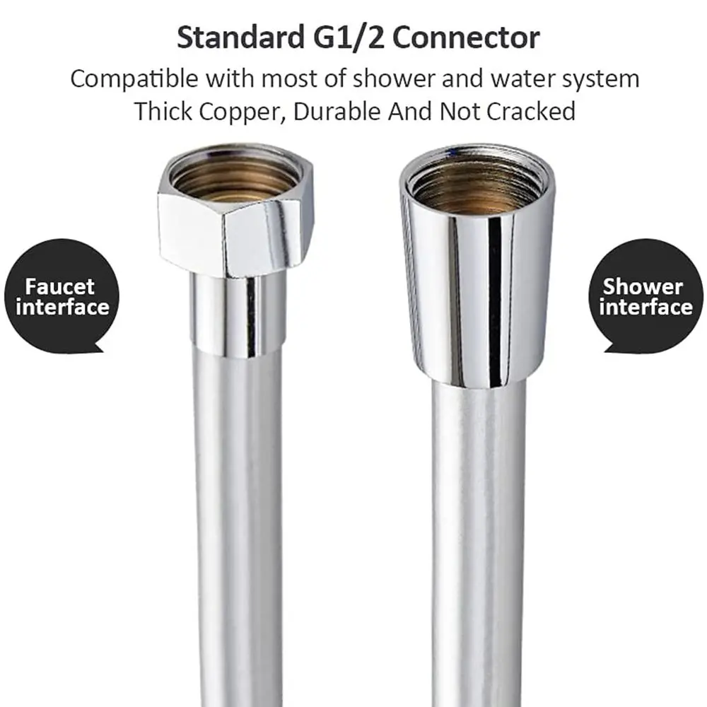 High Pressure PVC Handheld Shower Hose Universal Flexible Anti Winding Explosion-proof Shower Tube Bathroom Accessories