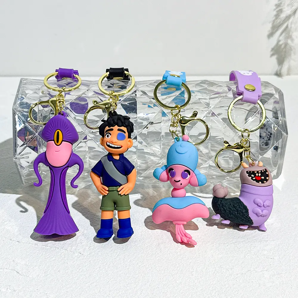 Disney Elio Series Keychain Cartoon Glordon Model Doll Backpack Decoration Pendant Car Keyring Accessories Funny Birthday Gift