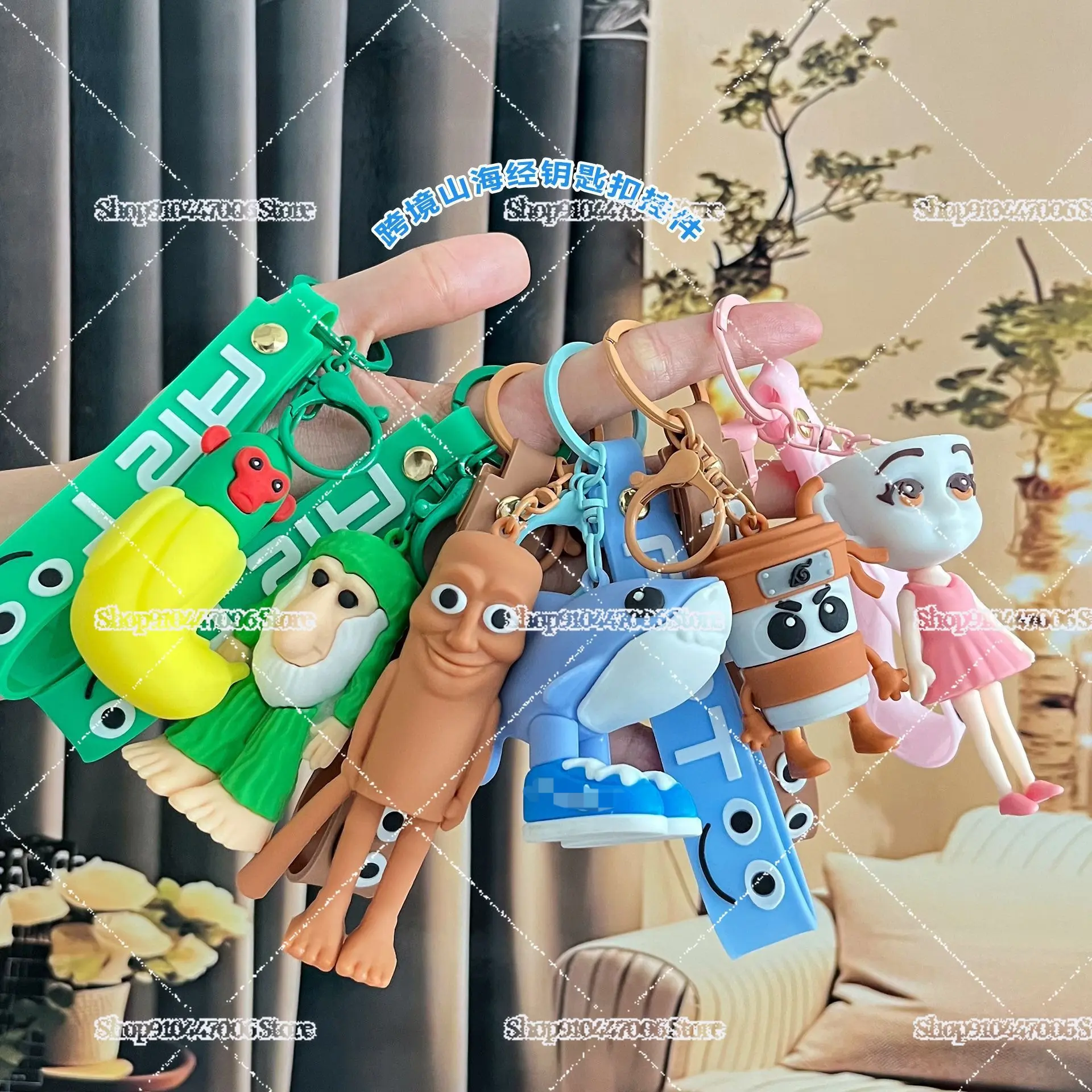 Italian Brainrot Animals Figure Keychains Tung Tung Tung Sahur Tralalero Tralala Ballerina Cappuccino Doll Keyrings Bags Pendant