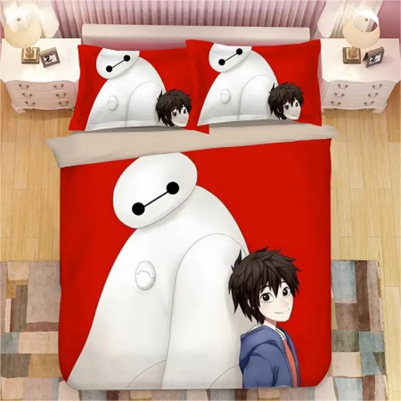 Hot Sales Disney Big Hero 6 Quilt Cover Cute Printed Child Bedroom Teenager Bedding Anime Cartoon 100% Polyester Skin Friendly