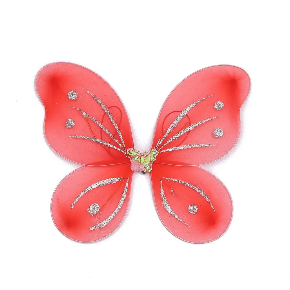 3Pcs/Set Kids Butterfly Headband Wings Wand Girls Summer Photography Outfit Children Yellow Green Purple Pink Fairy Tale Props