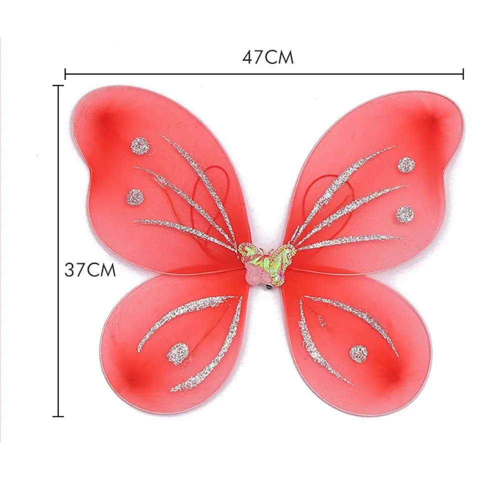 3Pcs/Set Kids Butterfly Headband Wings Wand Girls Summer Photography Outfit Children Yellow Green Purple Pink Fairy Tale Props