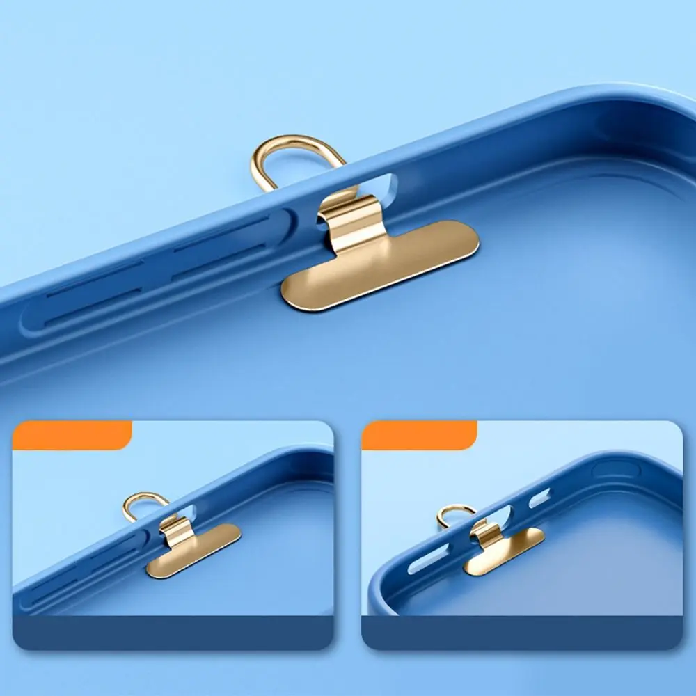 Metal Phone Lanyard Tab Gasket Ultra-thin Cellphone Strap Parts Universal Phone Lanyard Patch Replacement Gasket