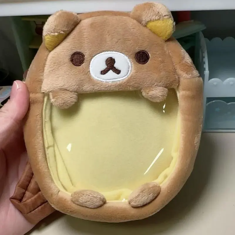 Cartoon Rilakkuma Coin Purse Pvc Transparent Itabag Keychain Anime Badge Doll Storage Display Bag Children Toys Christmas Gifts