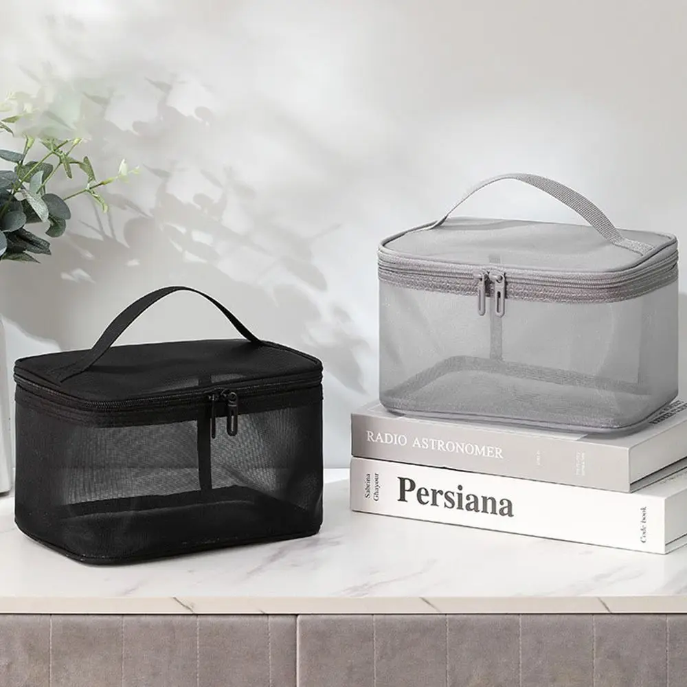 Women's Portable Transparent Mesh Travel Cosmetic Bag Large Capacity 1/2/3 layer Toiletry Bag Storage Makeup Case