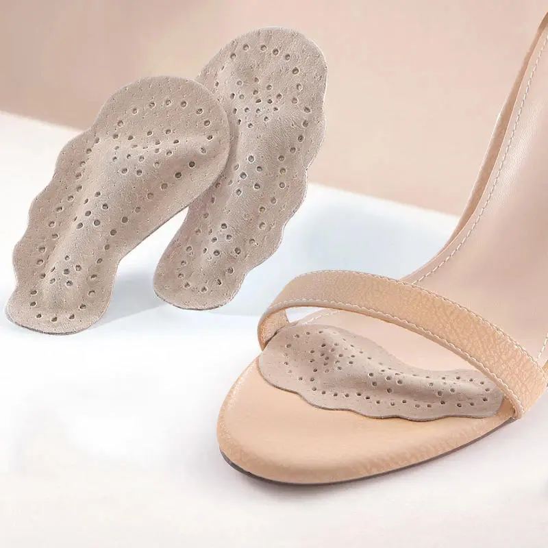 Premium Leather Non-slip Insoles Sandals Sticker High Heel Shoes Women Foot Self-adhesive Patch Cushion Forefoot Gel Pads