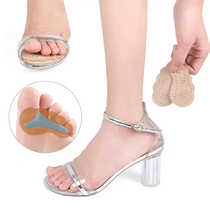 Premium Leather Non-slip Insoles Sandals Sticker High Heel Shoes Women Foot Self-adhesive Patch Cushion Forefoot Gel Pads