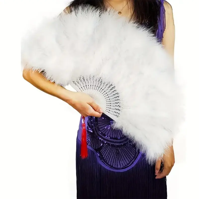 Peacock Feather Fan 1920s Great Gatsby Theme Party Dance Accessories Antique Classic Folding Fan Cheongsam Show Accessories