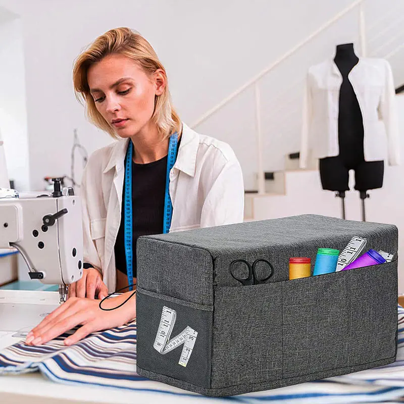 Universal Sewing Machine Cover with Storage Pocket & Side Handles Protective Dust Cover for Most Standard Sewing Machines