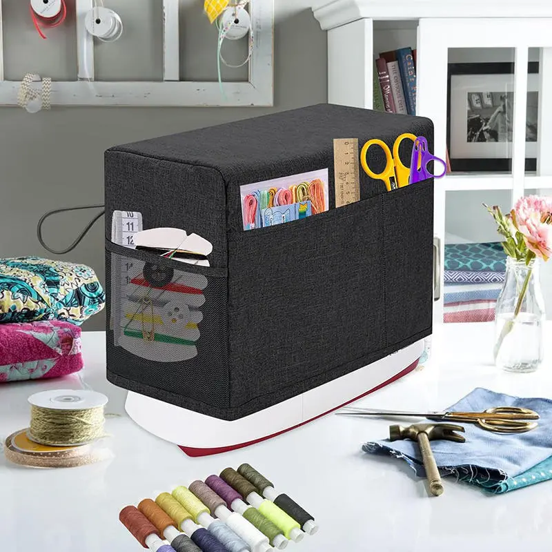 Universal Sewing Machine Cover with Storage Pocket & Side Handles Protective Dust Cover for Most Standard Sewing Machines