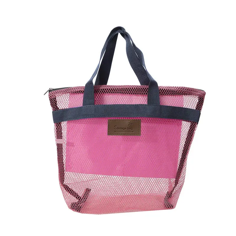 Hot Sale Large Capacity Mesh Wash Bag Large Capacity Shopping Bag Totes Shoulder Bag Foldable Portable Beach Handbags