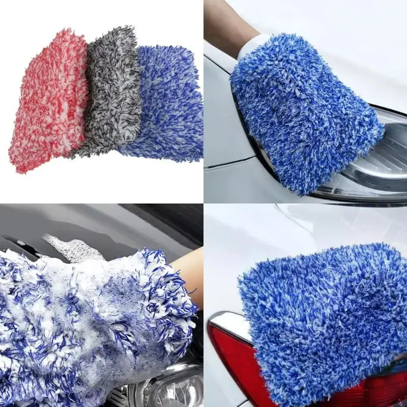 Car Wash Microfiber Wheels Brush Non-Slip Ultra Soft Car Cleaning Gloves Car Wheel Brushes Car Accessories Cleaning Towel