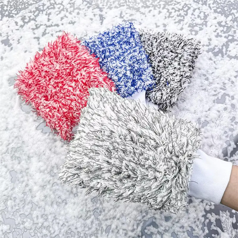 Car Wash Microfiber Wheels Brush Non-Slip Ultra Soft Car Cleaning Gloves Car Wheel Brushes Car Accessories Cleaning Towel