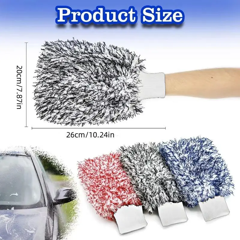 Car Wash Microfiber Wheels Brush Non-Slip Ultra Soft Car Cleaning Gloves Car Wheel Brushes Car Accessories Cleaning Towel