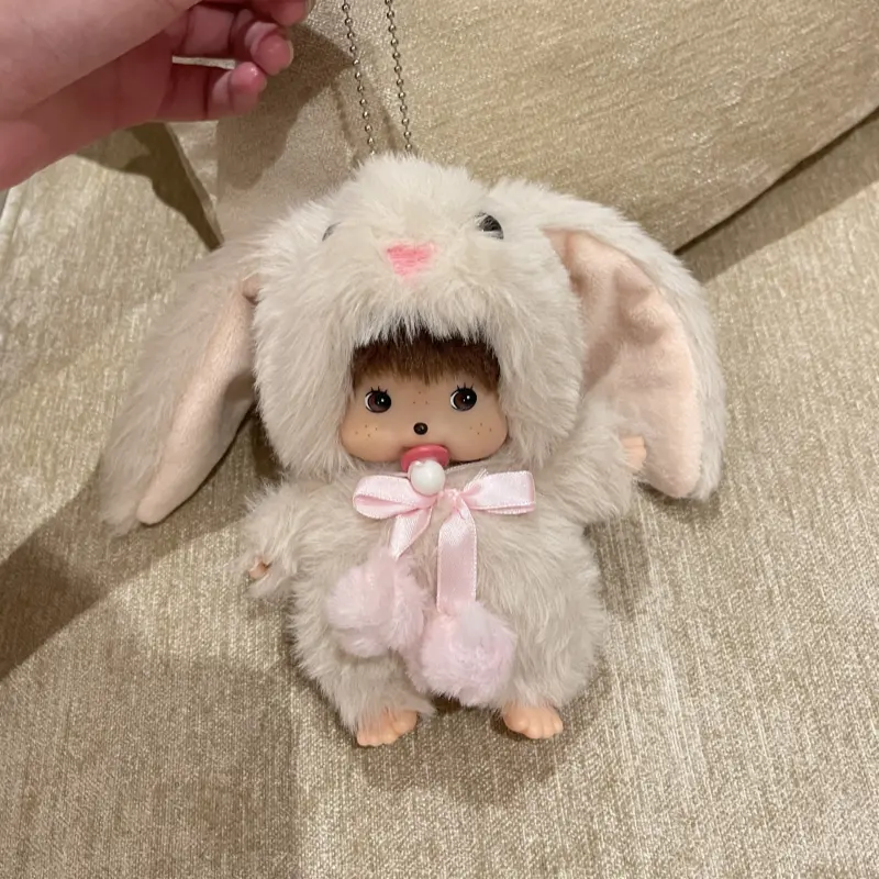 In Stock 15cm Mongon Monkey Kawaii Doll Keychain Bag Pendants Toy Hand Puppet Decompression Children Cute Gift Decoration Gift