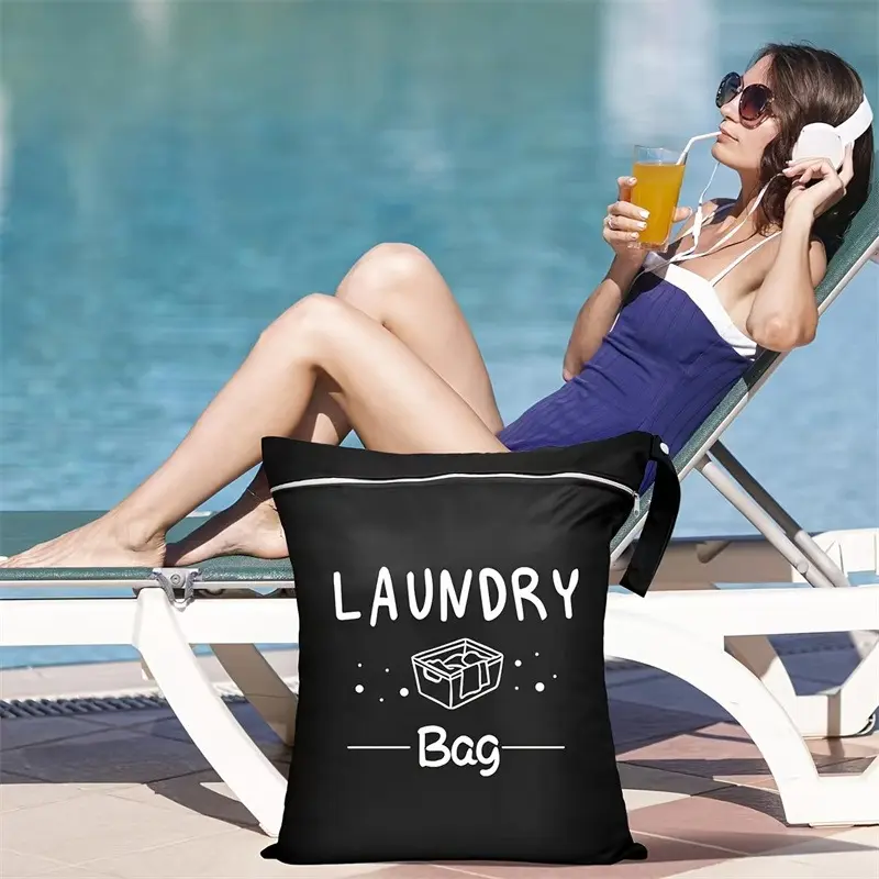 Waterproof Travel Clothing Storage Bag Large Capacity Portable Handheld Wash Bag Zipper Oxford Cloth Laundry Bag Exercise