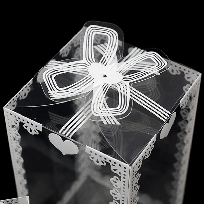 20pcs Transparent Gift Box PVC Plastic Clear Packaging Box for Wedding Baby Shower Party Favor Present Chocolate Candy Cake Box
