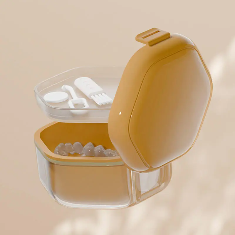 1Pcs Orthodontic Retainer Braces Storage Soaking Box Invisible Teeth Denture Cleaning Tooth Storage Container Sealed Case