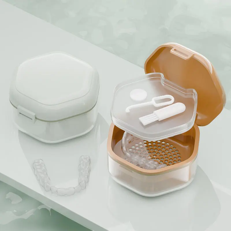 1Pcs Orthodontic Retainer Braces Storage Soaking Box Invisible Teeth Denture Cleaning Tooth Storage Container Sealed Case