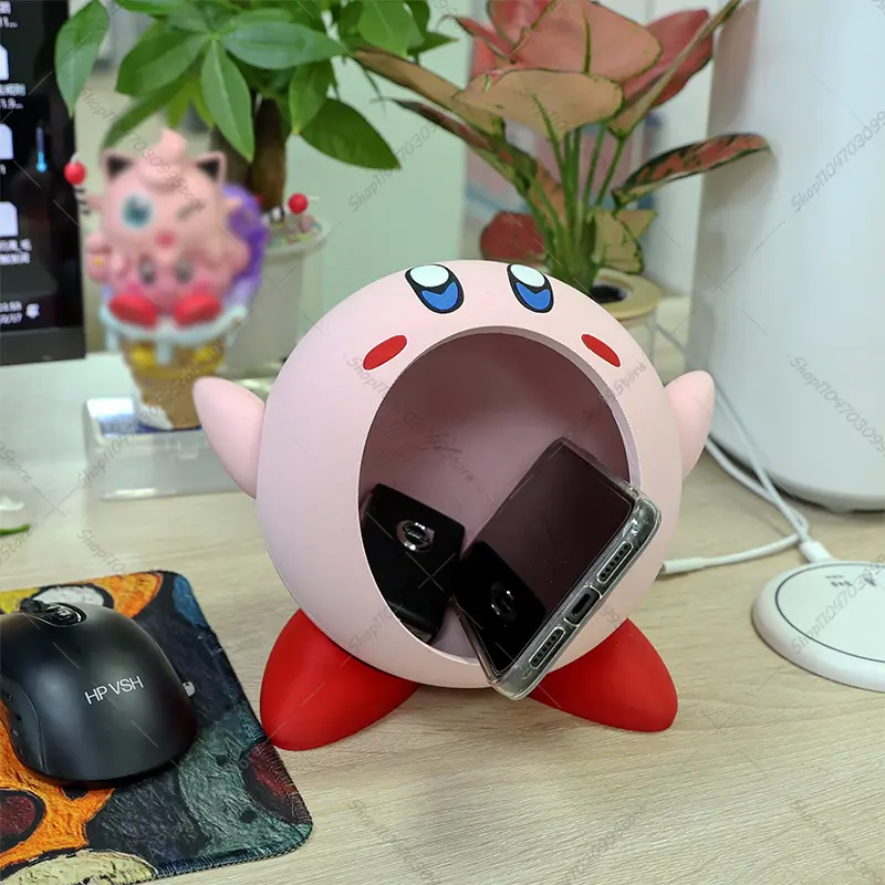3D Printed Kirby Figures Pink Kirby Storage Box Cute Anime Figure Doll Model Toy Desktop Storage Birthday Gifts