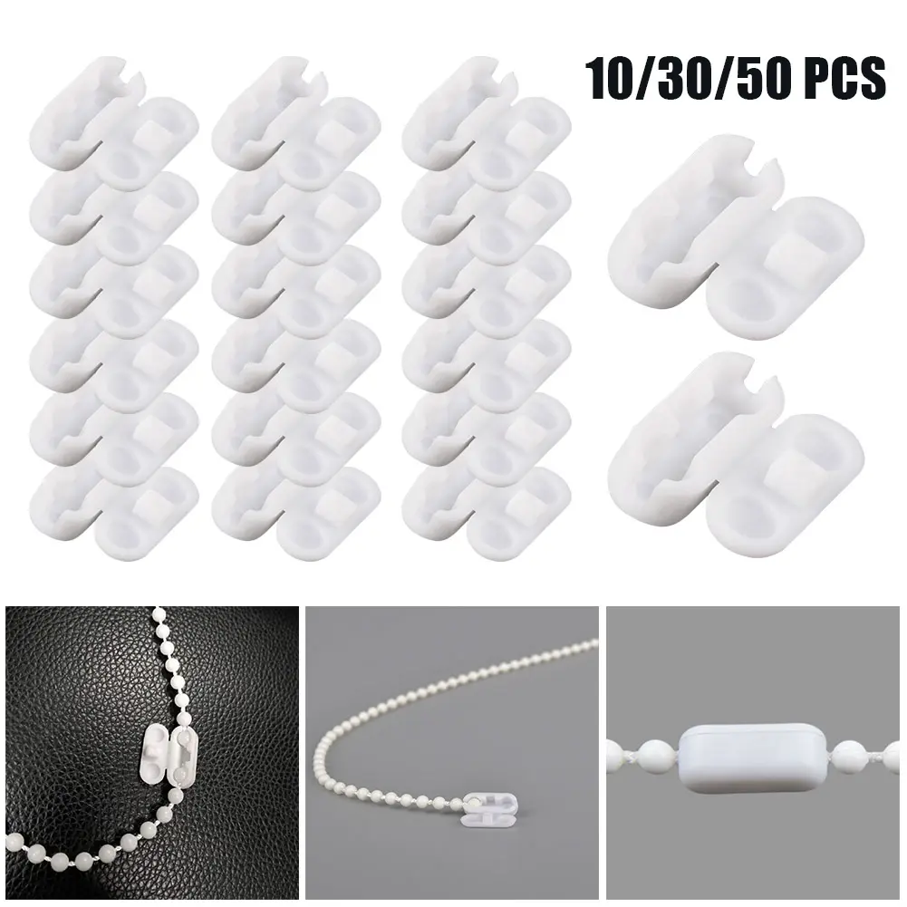 10/20/30 Pcs Bead Buckle Curtain Blinds Roller Blinds Bead Chain Bead Buckle Vertical Blinds Accessories Plastic 10 Ball Chain