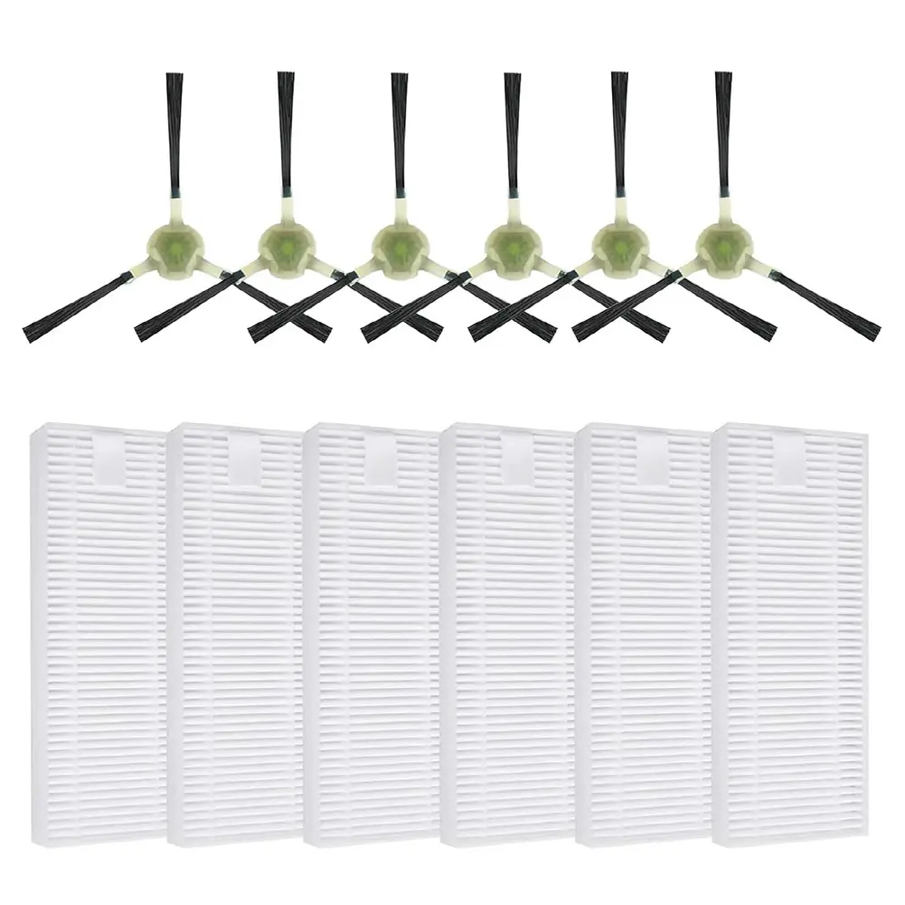 Replacement Filters & Side Brush Kit For Lefant M330/M330 Pro Robot Vacuum 6 Filters + 6 Brushes Deep Clean Carpets