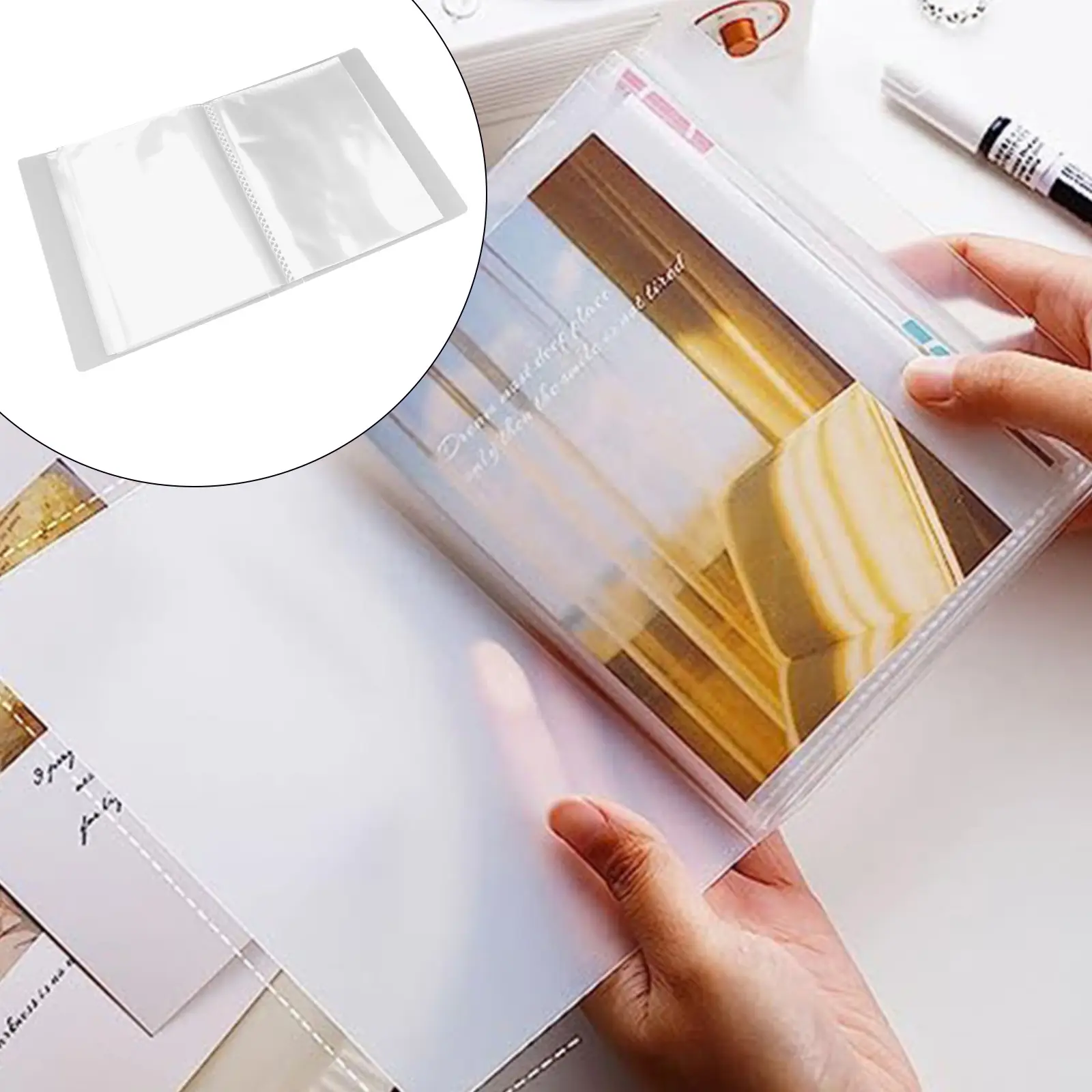 For Gifting For Storing Photos Clear Photo Album Large Capacity Album Portable Photo Album Easy To Insert Photos