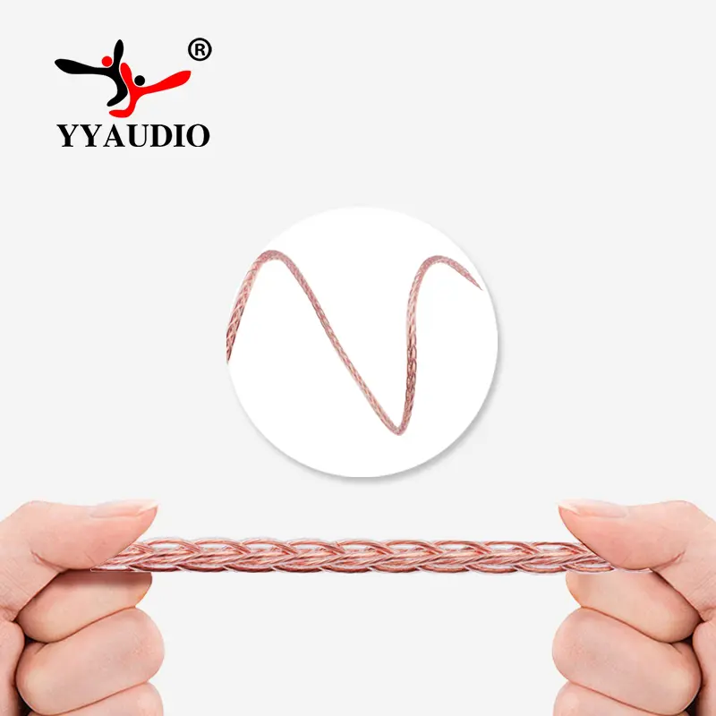 YYAUDIO 7N AUX Earphone Upgrade Cable HiFi Headphone Wire Soft PVC Detachable Cord Audio Line 3.5mm Earphone Wire