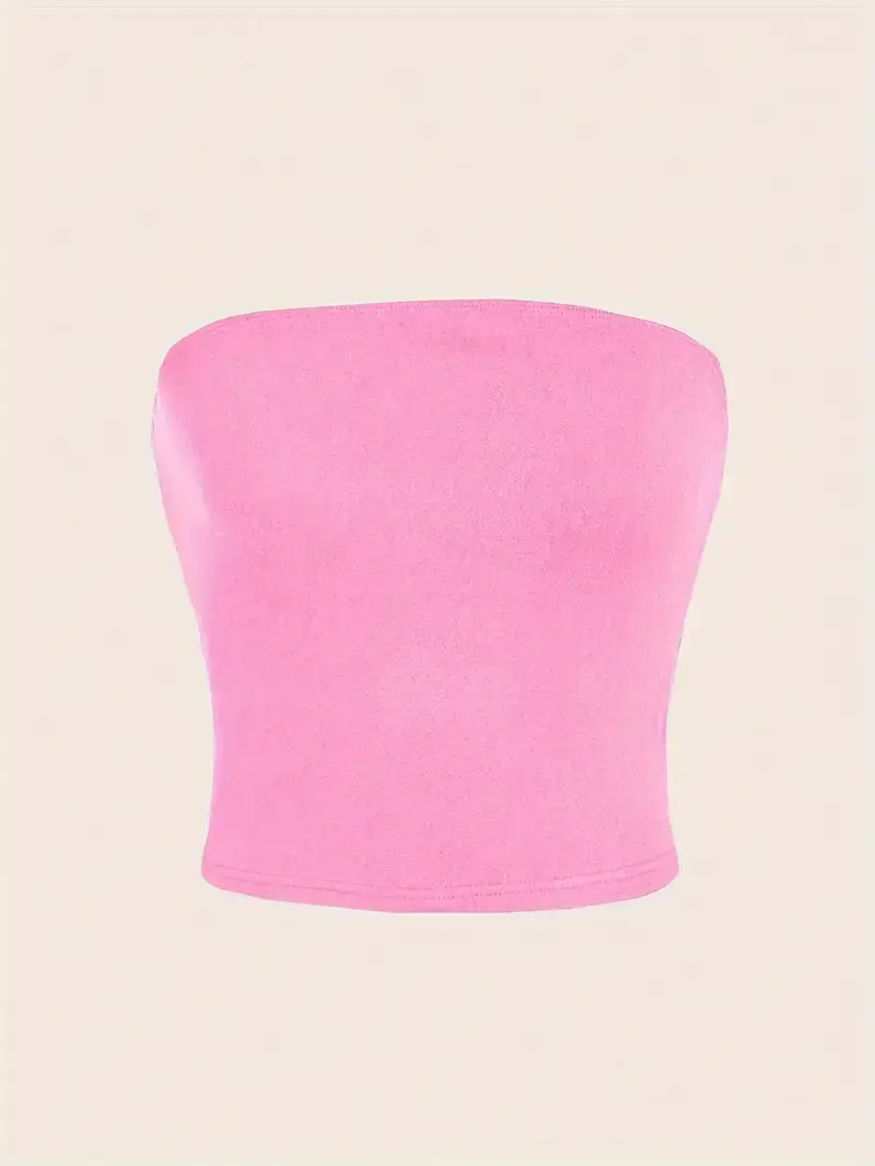 Top feminino sem alças bustier basico，Topo tubo Y2K，Sem alças，Roupa básica, Verão，Sutiã básico sem alça sexy tomara que caia