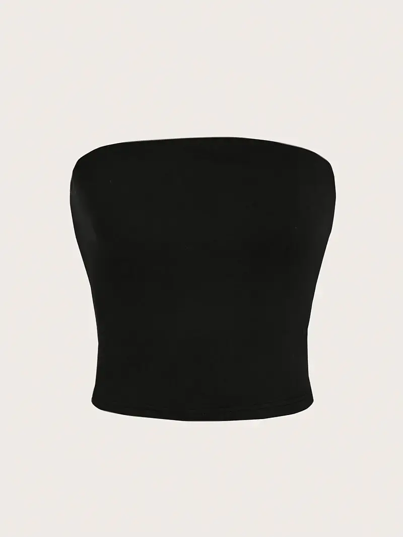 Top feminino sem alças bustier basico，Topo tubo Y2K，Sem alças，Roupa básica, Verão，Sutiã básico sem alça sexy tomara que caia