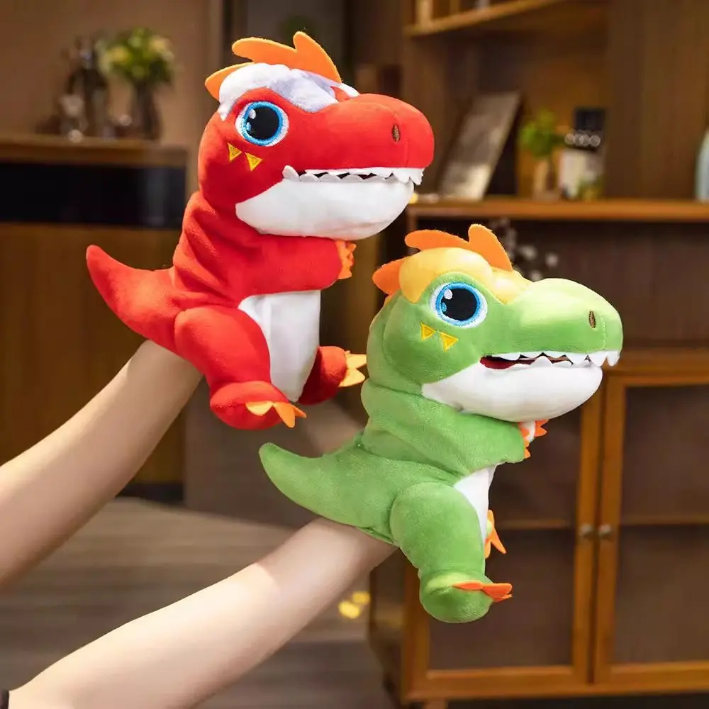 Tyrannosaurus Rex Animal Hand Puppet Plush Doll Movable Mouth Stuffed Plush Dinosaur Toys Storytelling Simulation