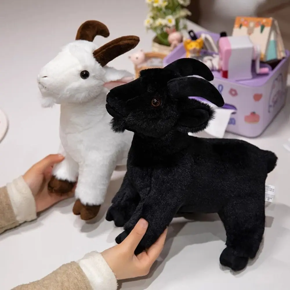 Simulation Doll Cute Animal Baby Goat Plush Doll PP Cotton 30/40cm Horned Sheep Plush Toys Lovely Soft Kids Gift