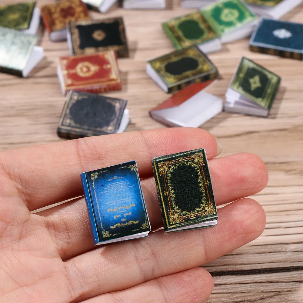 3/4PCS 1/12 Scale Miniature Book Model Can Be Opened Dollhouse Scene Supplies Mini Photo Props Playing House Accessories