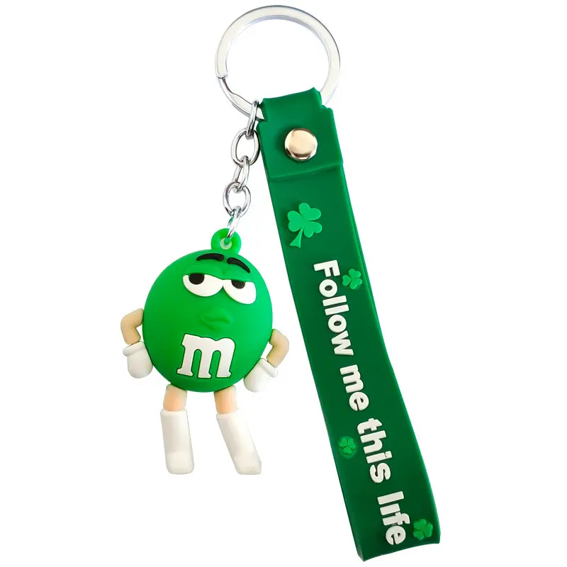 Internet celebrity popularity M bean keychain three-dimensional silicone bag pendant cartoon keychain small gift