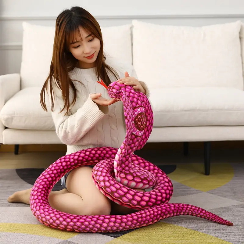 Simulation Desert King Cobra Realistic Stuffed Wild Animal Soft Snake Plush Toys Animal Zoo Souvenir Home Decor Christmas Gift