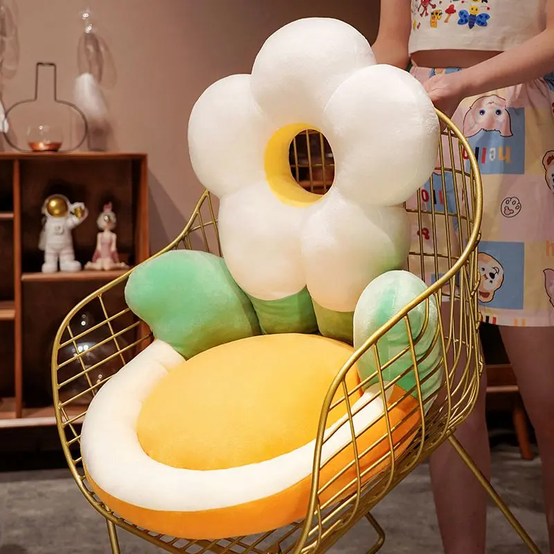 Big Fresh Flower Sunflower Plush Futon Cushion Chair Cushion Seat Lumbar Bedroom Floor Mat Plant Office Seat Cushion Gifts