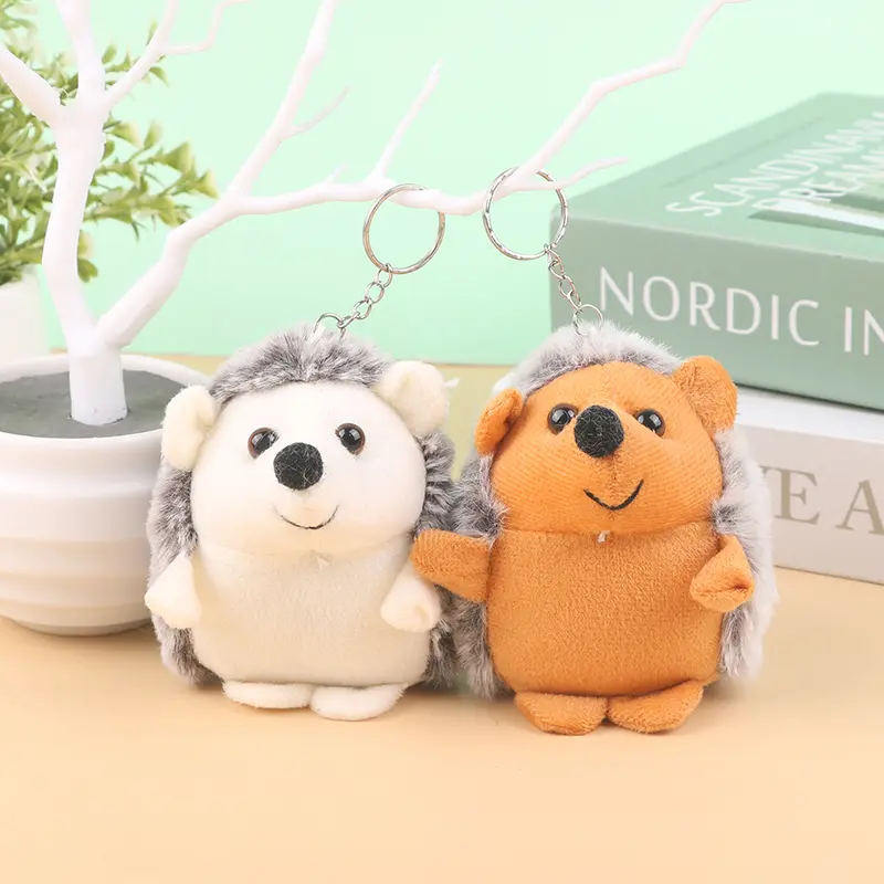 Cute Hedgehog Plush Toy Cartoon Animal Pendant Soft Stuffed Doll Keychain Backpack Car Bag Key Ring Decor Kid Gift