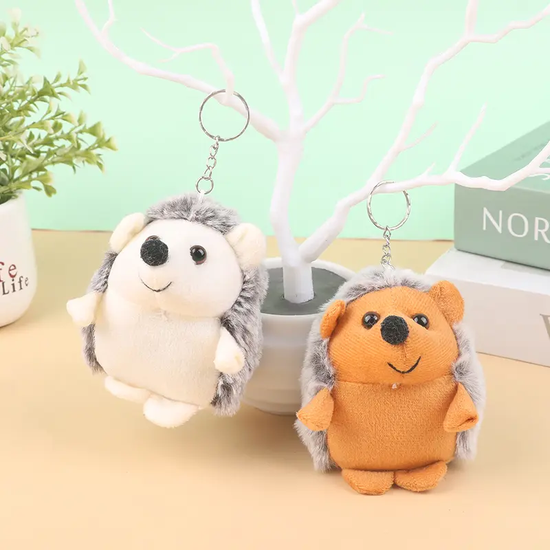 Cute Hedgehog Plush Toy Cartoon Animal Pendant Soft Stuffed Doll Keychain Backpack Car Bag Key Ring Decor Kid Gift