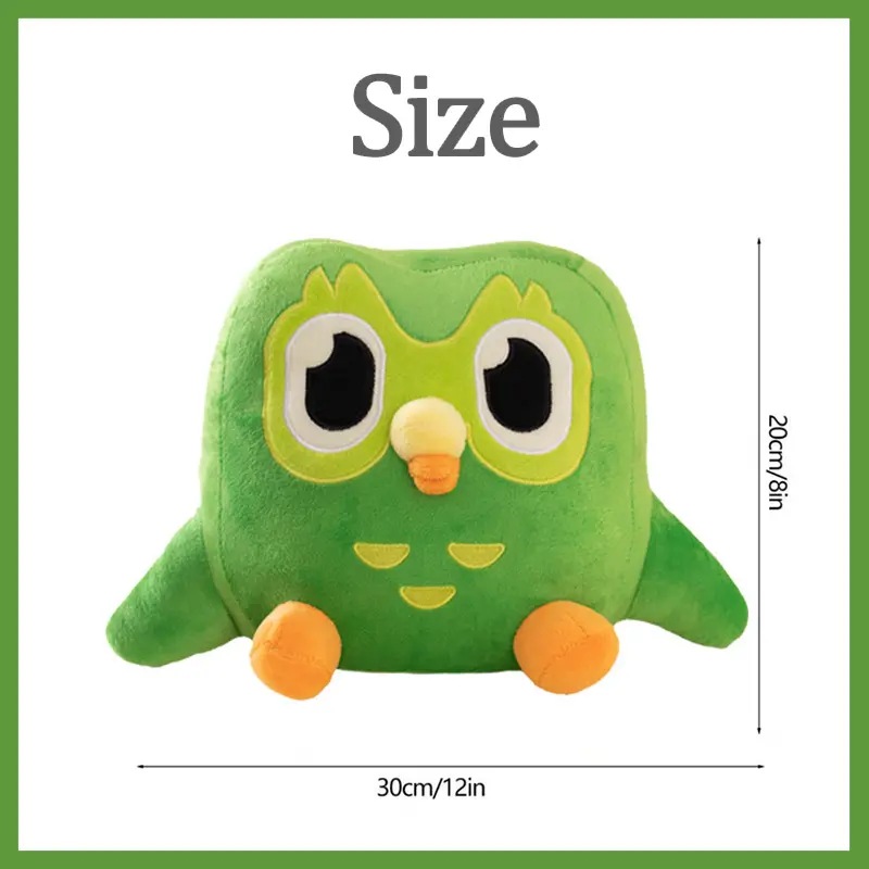 Kawaii Green Owl Plush Toy Plushie of The Owl Cartoon Cute Doll Soft Stuffed Animal Toy Kid Adult Birthday Gift 30CM
