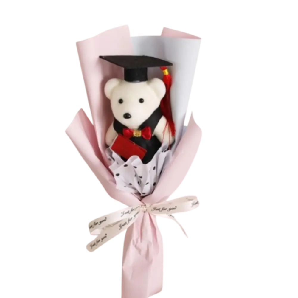 Plush Animal Little Bear Doll Bouquet Stuffed Cartoon Graduation Bear Plush Toy Kawaii 30cm Simulated Bear Doll Bouquet