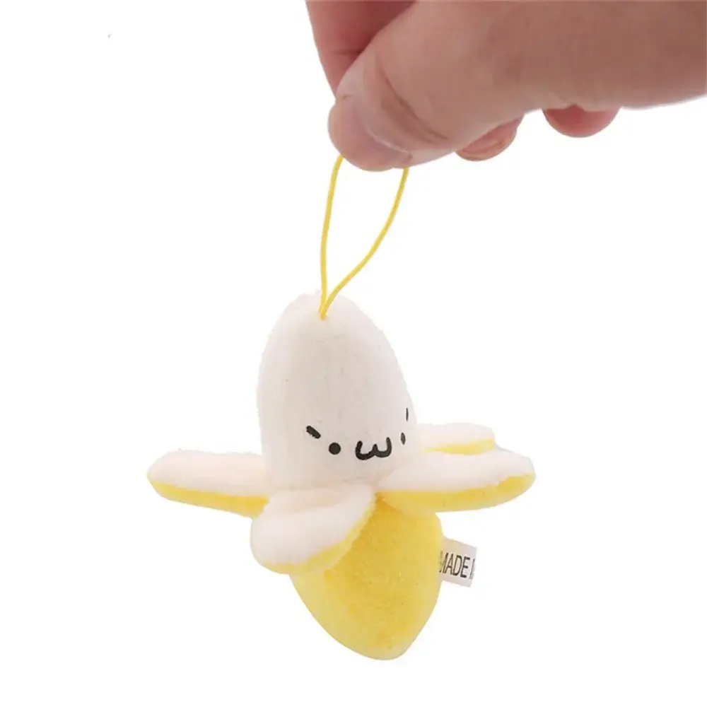 Cartoon Plush Banana Keychain on Backpack Hairy Kawaii Banana Pendant for Women Men Kids Toy Doll Key Chain Bag Car Keyring Gift