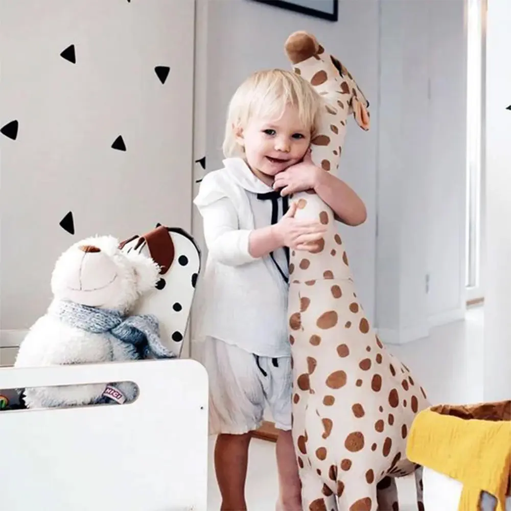 1PCS Nordic StyleGiant Giraffe Plush Toys Simulation Animals Giraffe Soft Stuffed Doll Kids Room Bed Decor Birthday Gifts