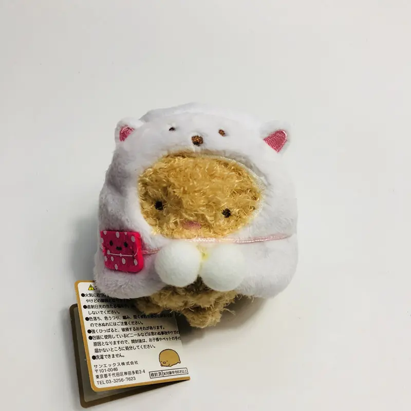9cm Kawaii Japanese Sumikko Gurashi  Corner Bio Plush Keychain Pendants Toy Stuffed Cloak Animals Lovely Bag Xmas Doll Gifts