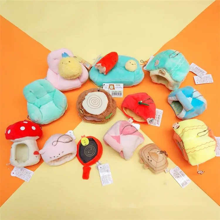 Kawaii Tokage San-X Corner Sumikko Gurashi Scenes House Tent Plush Keychain Small Pendant Kids Stuffed Toys For Children Gifts